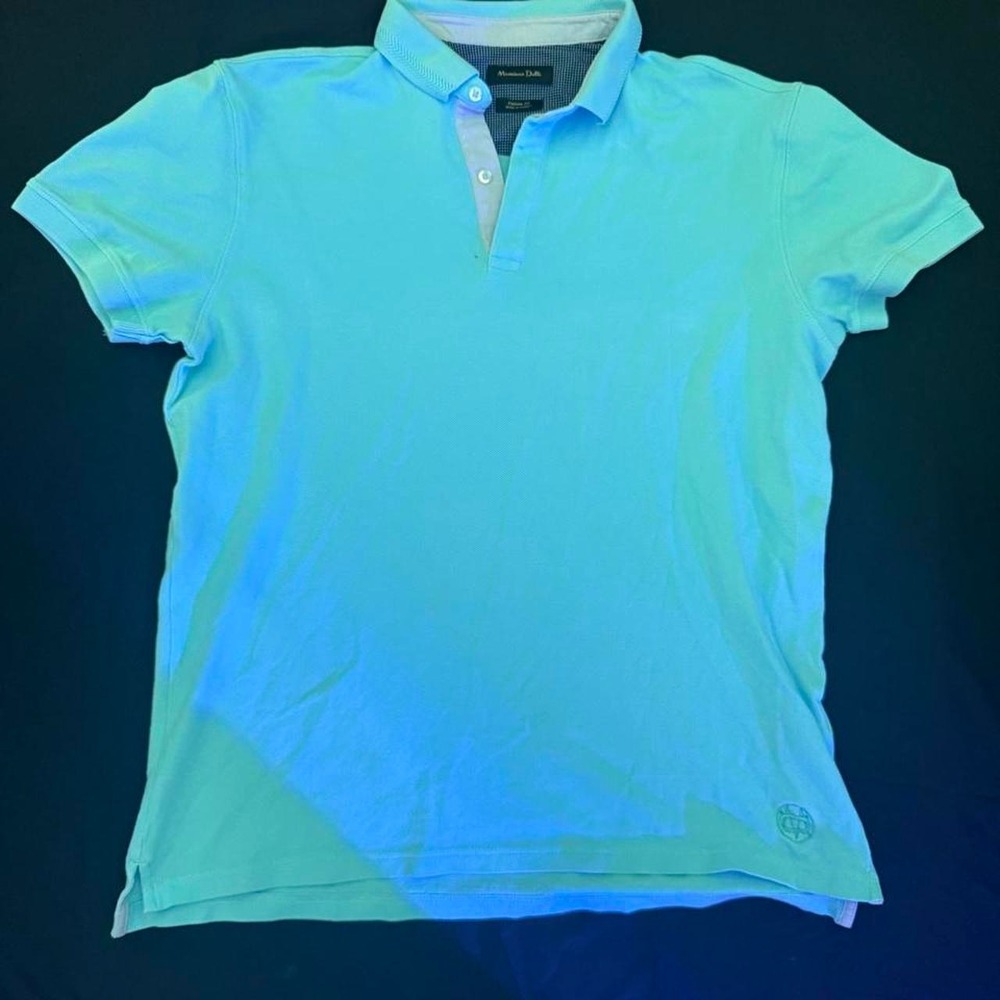 Classic Massimo Dutti polo in a fresh mint blue color
